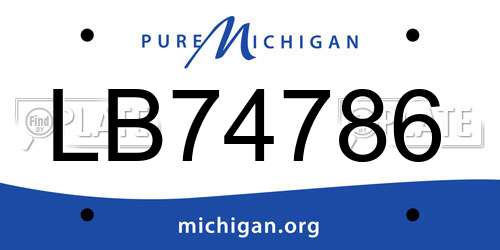 LB74786 Michigan License Plate