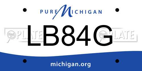 LB84G Michigan License Plate