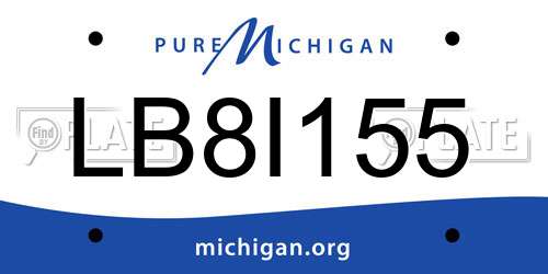 LB8I155 Michigan License Plate