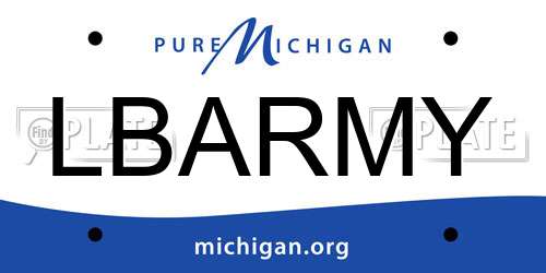 LBARMY Michigan License Plate
