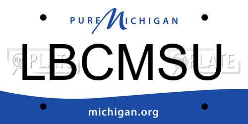 LBCMSU Michigan License Plate