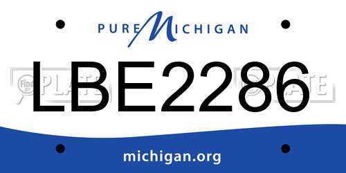 LBE2286 Michigan License Plate