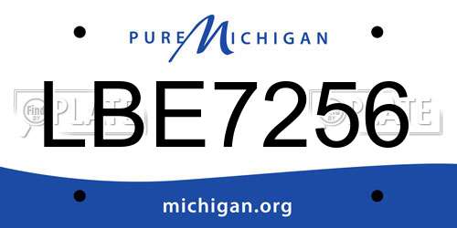 LBE7256 Michigan License Plate