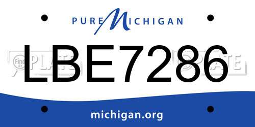 LBE7286 Michigan License Plate