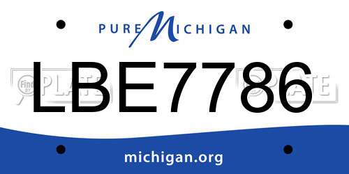 LBE7786 Michigan License Plate