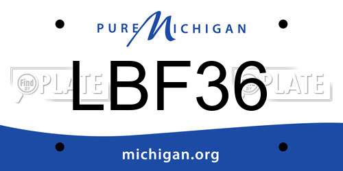 LBF36 Michigan License Plate