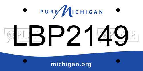 LBP2149 Michigan License Plate