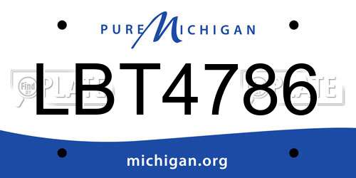 LBT4786 Michigan License Plate