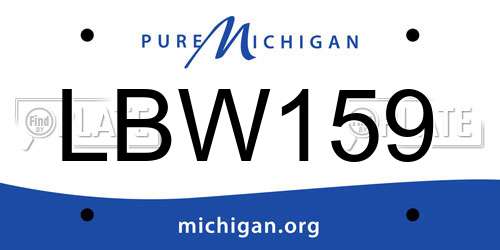 LBW159 Michigan License Plate