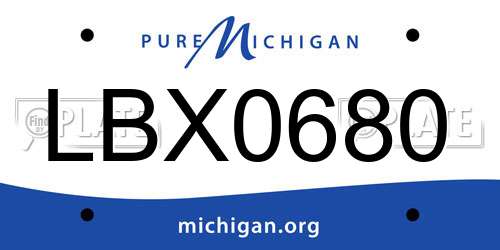 LBX0680 Michigan License Plate