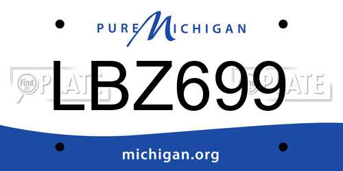 LBZ699 Michigan License Plate