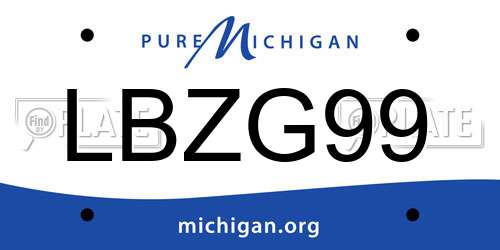LBZG99 Michigan License Plate