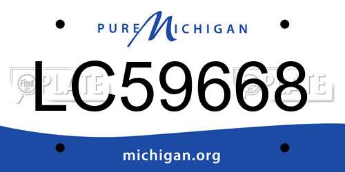 LC59668 Michigan License Plate