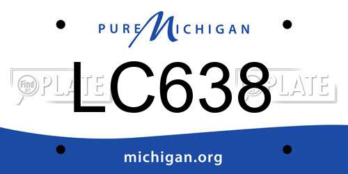LC638 Michigan License Plate