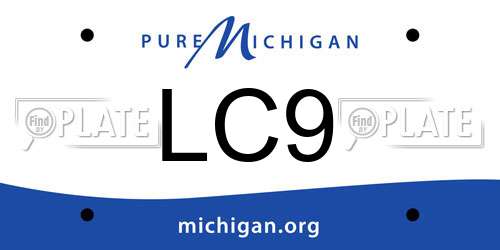 LC9 Michigan License Plate
