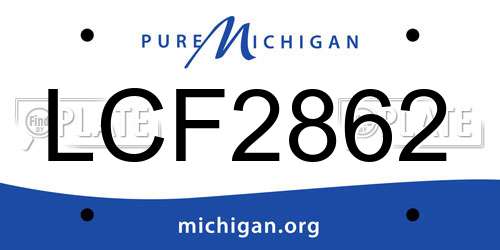 LCF2862 Michigan License Plate