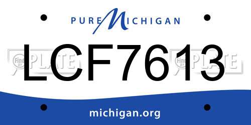 LCF7613 Michigan License Plate