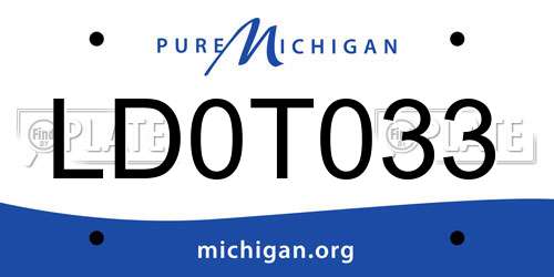 LD0T033 Michigan License Plate