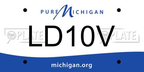 LD10V Michigan License Plate