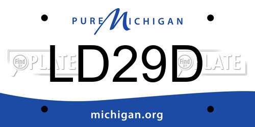 LD29D Michigan License Plate