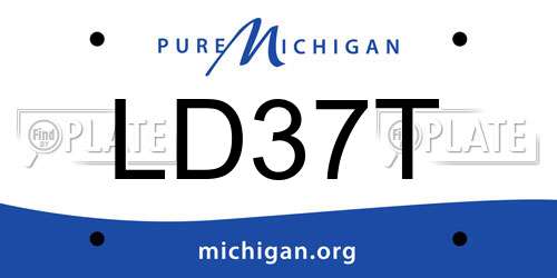 LD37T Michigan License Plate