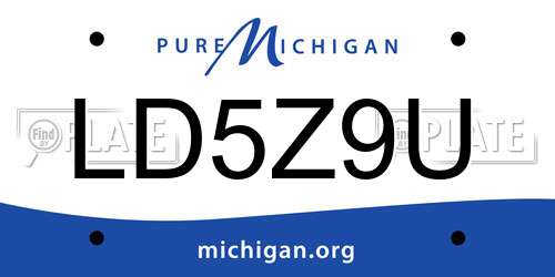 LD5Z9U Michigan License Plate