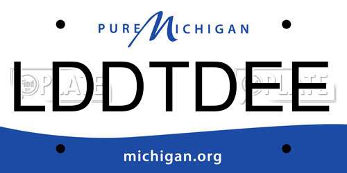 LDDTDEE Michigan License Plate