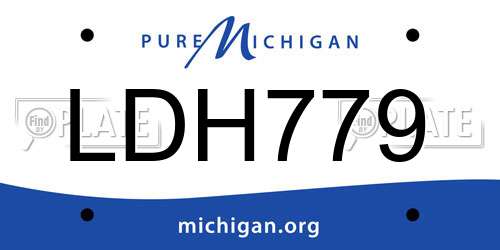 LDH779 Michigan License Plate