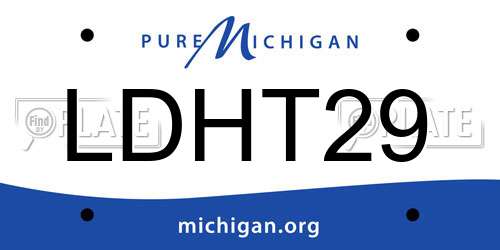 LDHT29 Michigan License Plate