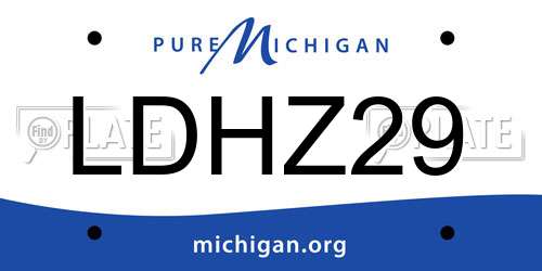 LDHZ29 Michigan License Plate