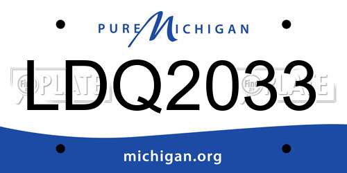LDQ2033 Michigan License Plate
