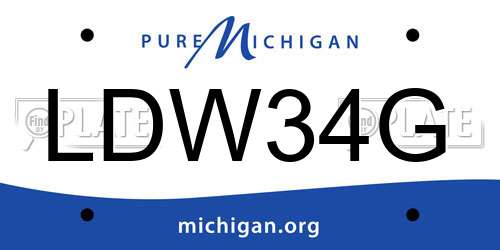 LDW34G Michigan License Plate