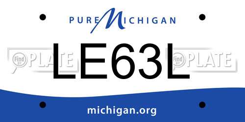 LE63L Michigan License Plate