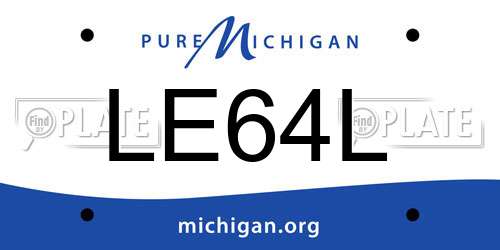 LE64L Michigan License Plate