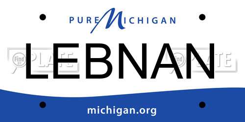 LEBNAN Michigan License Plate