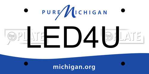 LED4U Michigan License Plate