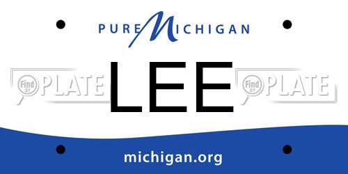 LEE Michigan License Plate