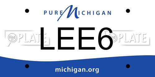 LEE6 Michigan License Plate