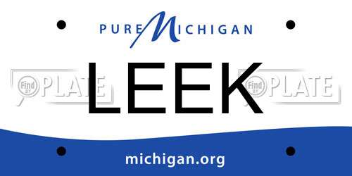 LEEK Michigan License Plate