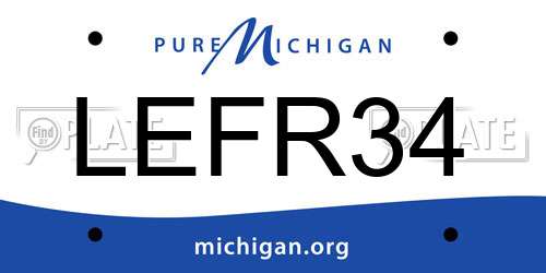 LEFR34 Michigan License Plate