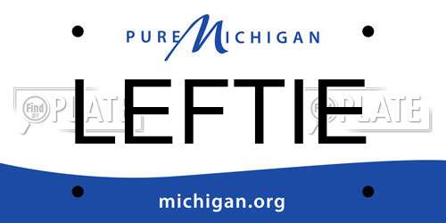 LEFTIE Michigan License Plate