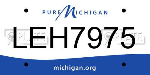 LEH7975 Michigan License Plate