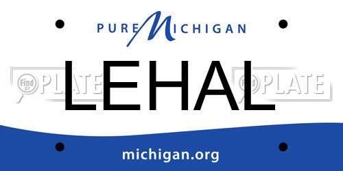 LEHAL Michigan License Plate