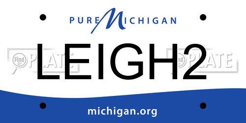 LEIGH2 Michigan License Plate
