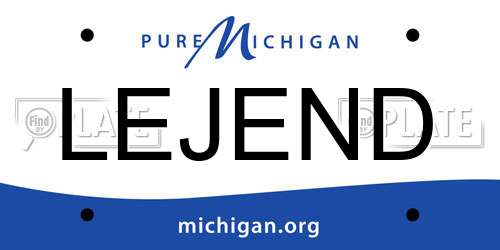LEJEND Michigan License Plate