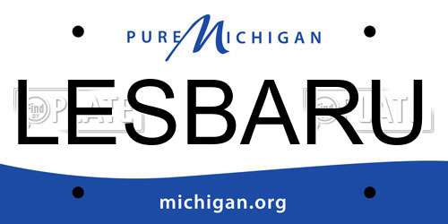 LESBARU Michigan License Plate