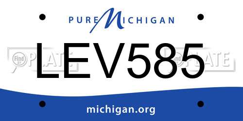 LEV585 Michigan License Plate