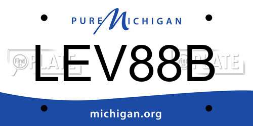 LEV88B Michigan License Plate