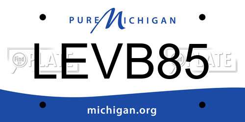 LEVB85 Michigan License Plate