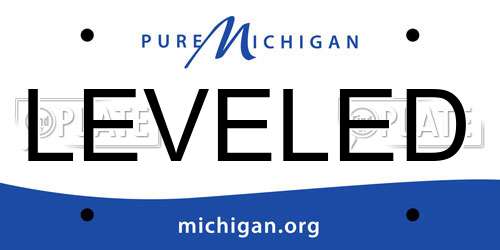 LEVELED Michigan License Plate